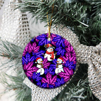 Christmas Snowman Leaves Ceramic Ornament Xmas Holiday Patterns - Wonder Print Shop