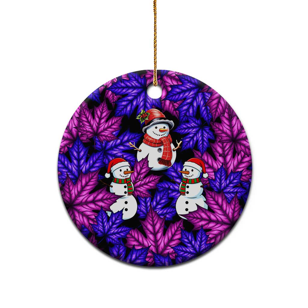 Christmas Snowman Leaves Ceramic Ornament Xmas Holiday Patterns - Wonder Print Shop