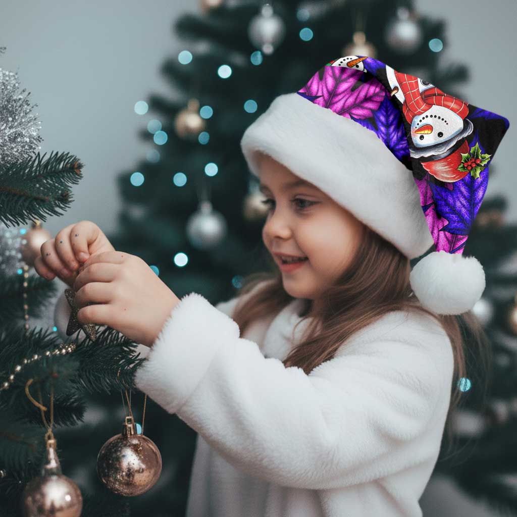 Christmas Snowman Leaves Christmas Santa Hat Xmas Holiday Patterns - Wonder Print Shop