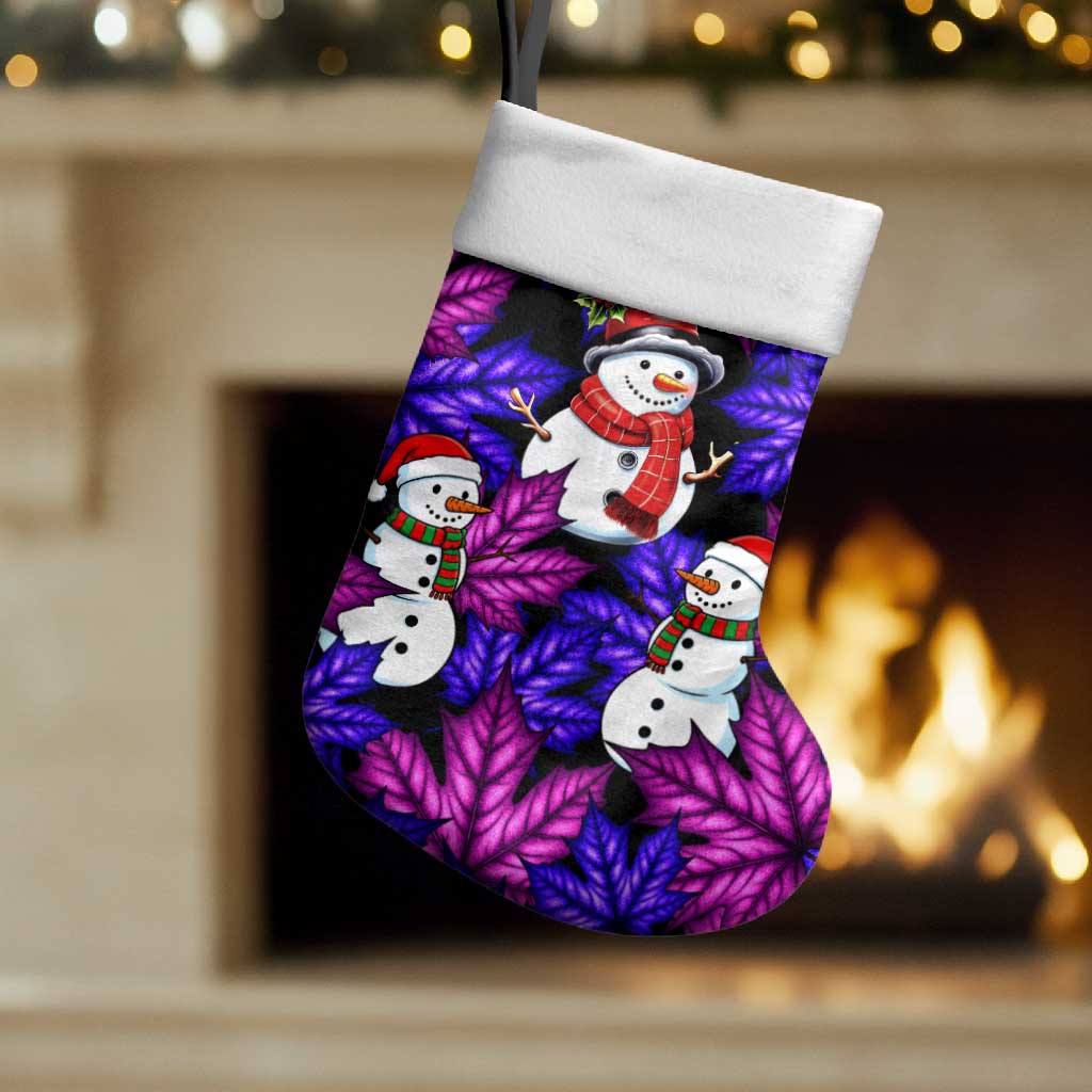 Christmas Snowman Leaves Christmas Stocking Xmas Holiday Patterns - Wonder Print Shop