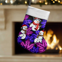 Christmas Snowman Leaves Christmas Stocking Xmas Holiday Patterns - Wonder Print Shop