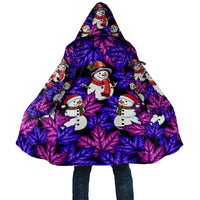 Christmas Snowman Leaves Cloak Xmas Holiday Patterns - Wonder Print Shop