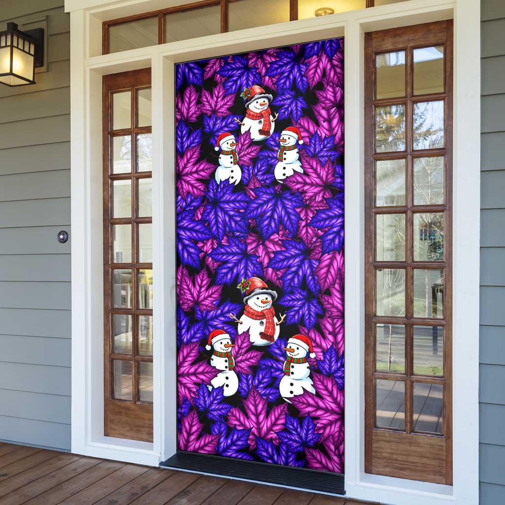 Christmas Snowman Leaves Door Cover Xmas Holiday Patterns - Wonder Print Shop