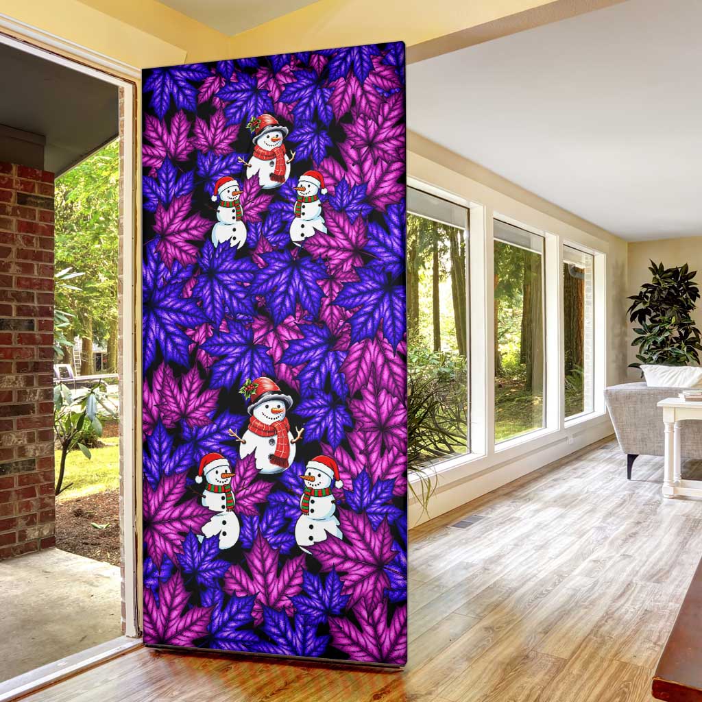 Christmas Snowman Leaves Door Cover Xmas Holiday Patterns - Wonder Print Shop