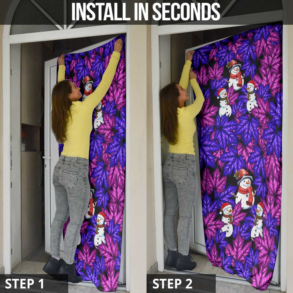Christmas Snowman Leaves Door Cover Xmas Holiday Patterns - Wonder Print Shop