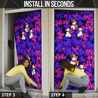 Christmas Snowman Leaves Door Cover Xmas Holiday Patterns - Wonder Print Shop