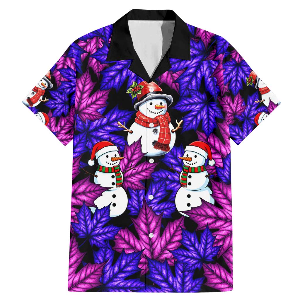 Christmas Snowman Leaves Family Matching Mermaid Dress and Hawaiian Shirt Xmas Holiday Patterns - Wonder Print Shop