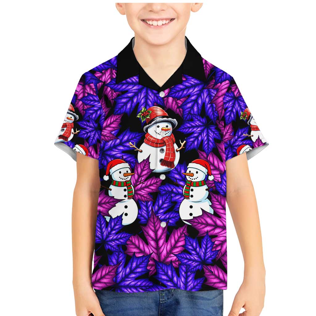 Christmas Snowman Leaves Family Matching Mermaid Dress and Hawaiian Shirt Xmas Holiday Patterns - Wonder Print Shop