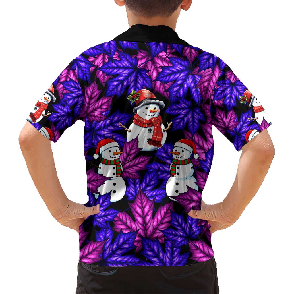 Christmas Snowman Leaves Family Matching Puletasi and Hawaiian Shirt Xmas Holiday Patterns - Wonder Print Shop