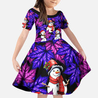 Christmas Snowman Leaves Family Matching Puletasi and Hawaiian Shirt Xmas Holiday Patterns - Wonder Print Shop