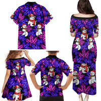 Christmas Snowman Leaves Family Matching Puletasi and Hawaiian Shirt Xmas Holiday Patterns - Wonder Print Shop
