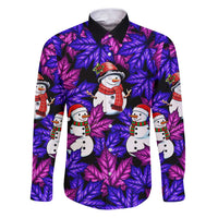 Christmas Snowman Leaves Family Matching Puletasi and Hawaiian Shirt Xmas Holiday Patterns - Wonder Print Shop