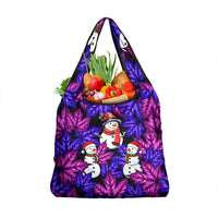 Christmas Snowman Leaves Grocery Bag Xmas Holiday Patterns - Wonder Print Shop