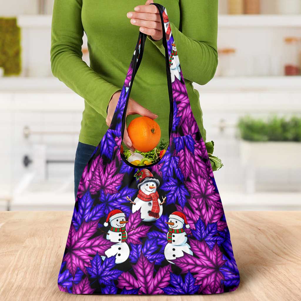 Christmas Snowman Leaves Grocery Bag Xmas Holiday Patterns - Wonder Print Shop
