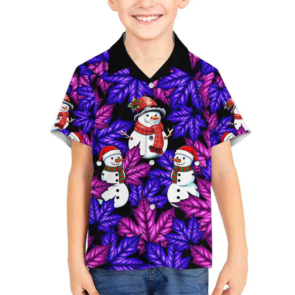 Christmas Snowman Leaves Kid Hawaiian Shirt Xmas Holiday Patterns - Wonder Print Shop