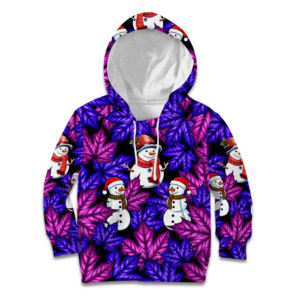 Christmas Snowman Leaves Kid Hoodie Xmas Holiday Patterns - Wonder Print Shop