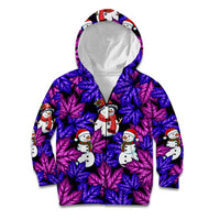 Christmas Snowman Leaves Kid Hoodie Xmas Holiday Patterns - Wonder Print Shop