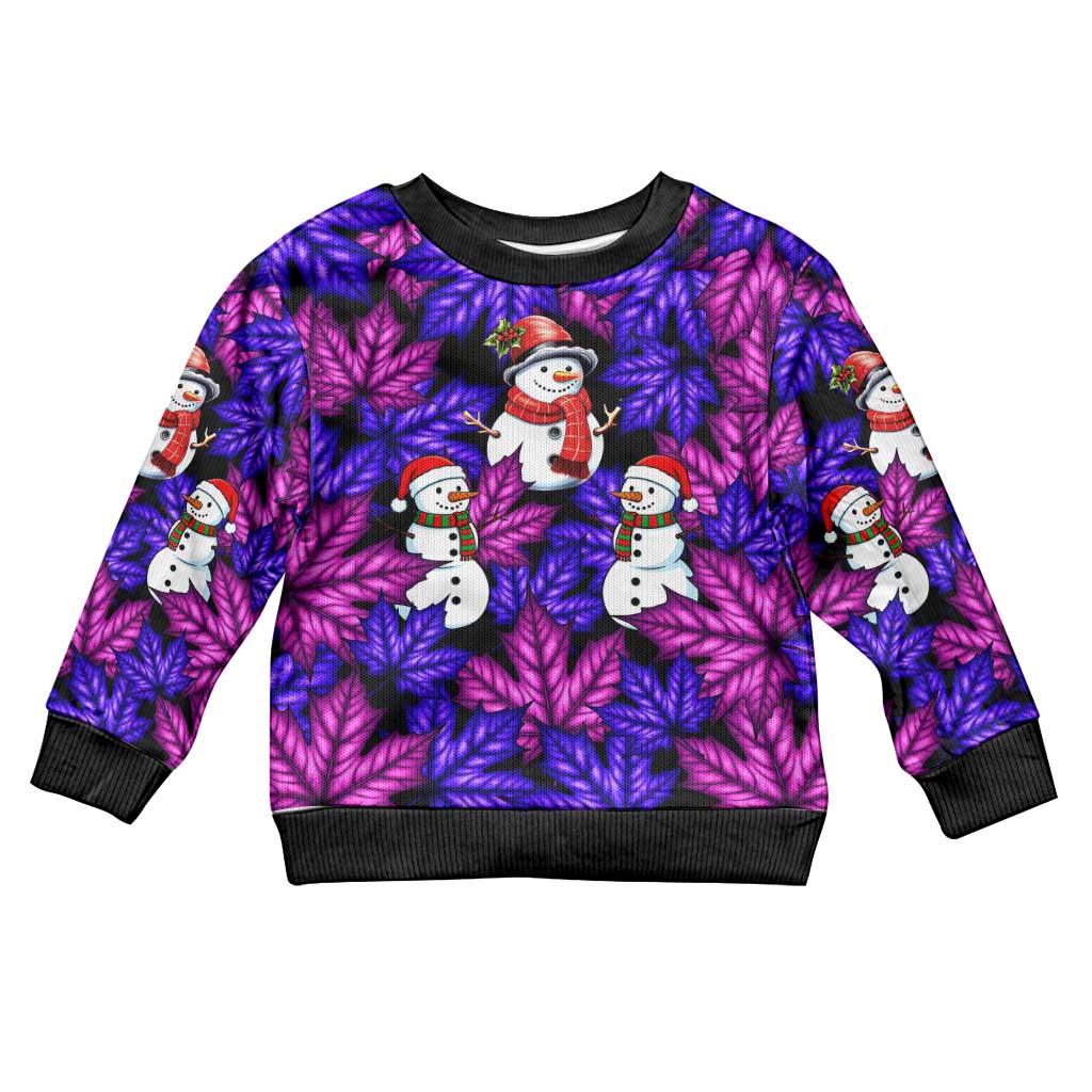 Christmas Snowman Leaves Kid Ugly Christmas Sweater Xmas Holiday Patterns - Wonder Print Shop