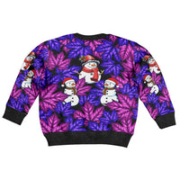 Christmas Snowman Leaves Kid Ugly Christmas Sweater Xmas Holiday Patterns - Wonder Print Shop