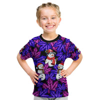Christmas Snowman Leaves Kid T Shirt Xmas Holiday Patterns - Wonder Print Shop