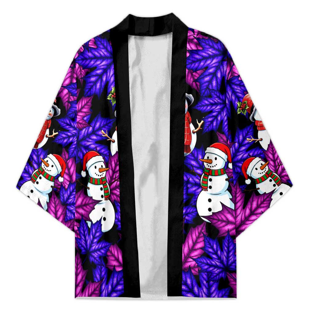 Christmas Snowman Leaves Kimono Xmas Holiday Patterns - Wonder Print Shop