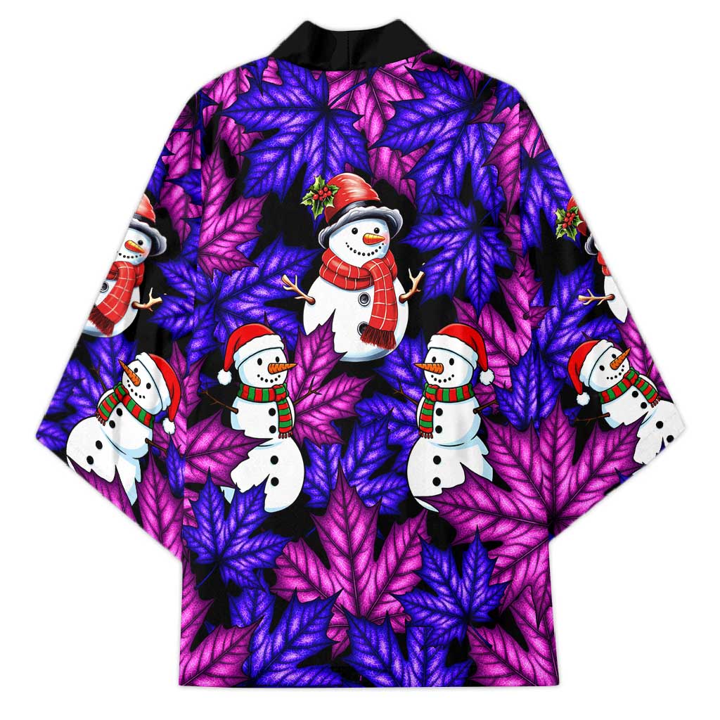Christmas Snowman Leaves Kimono Xmas Holiday Patterns - Wonder Print Shop