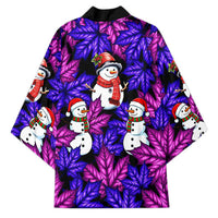 Christmas Snowman Leaves Kimono Xmas Holiday Patterns - Wonder Print Shop