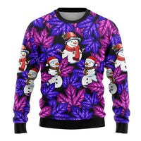 Christmas Snowman Leaves Ugly Christmas Sweater Xmas Holiday Patterns - Wonder Print Shop