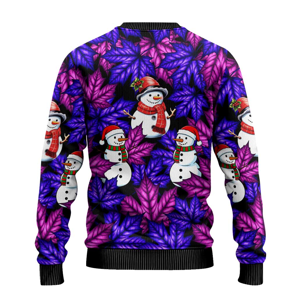 Christmas Snowman Leaves Ugly Christmas Sweater Xmas Holiday Patterns - Wonder Print Shop