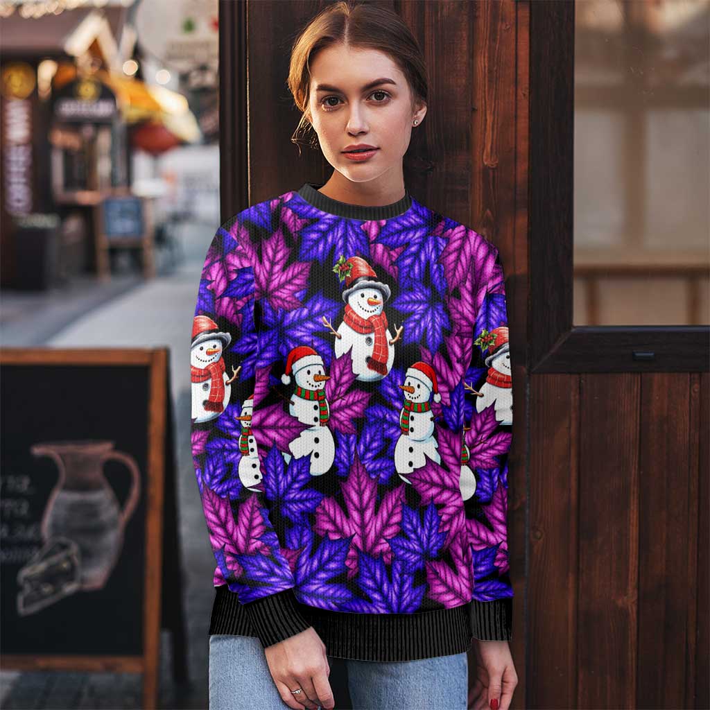 Christmas Snowman Leaves Ugly Christmas Sweater Xmas Holiday Patterns - Wonder Print Shop