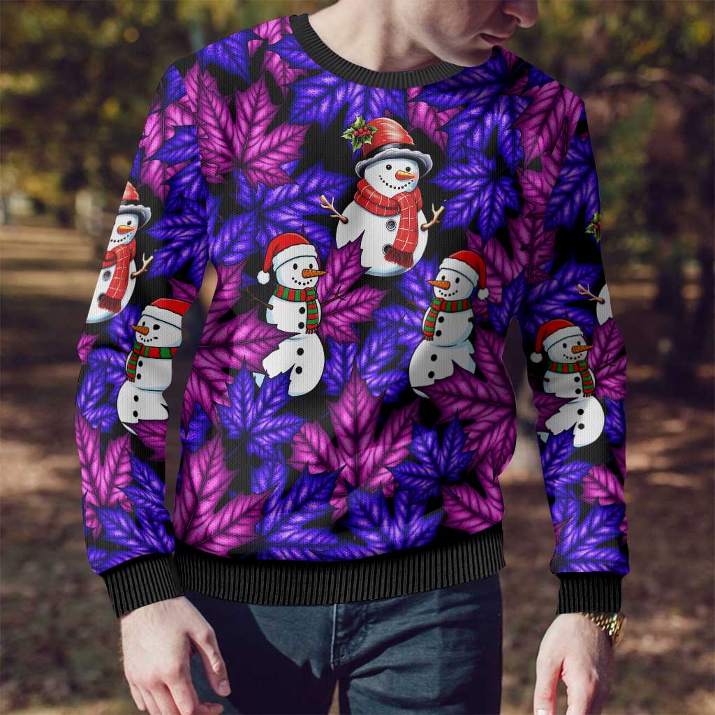 Christmas Snowman Leaves Ugly Christmas Sweater Xmas Holiday Patterns - Wonder Print Shop