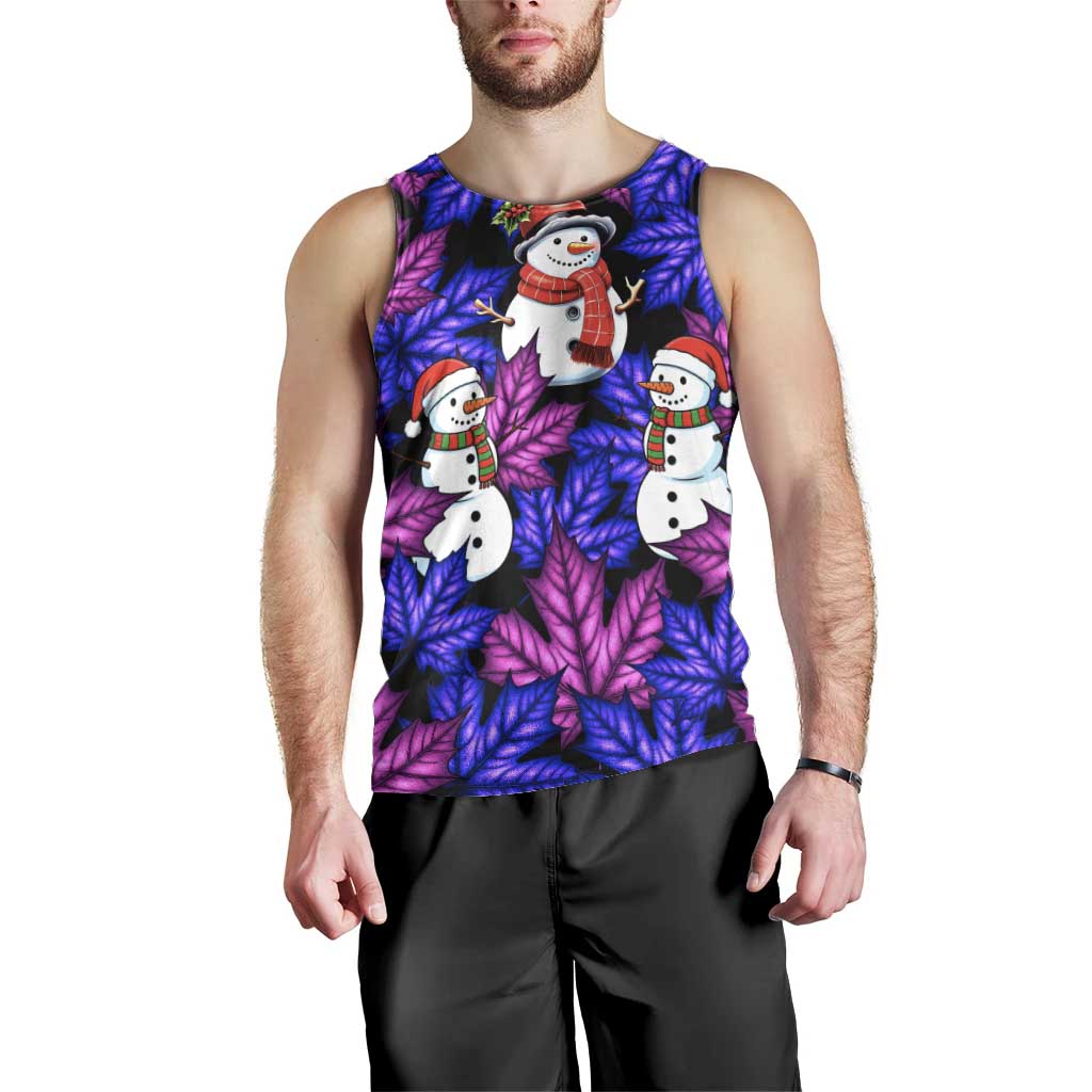 Christmas Snowman Leaves Men Tank Top Xmas Holiday Patterns - Wonder Print Shop