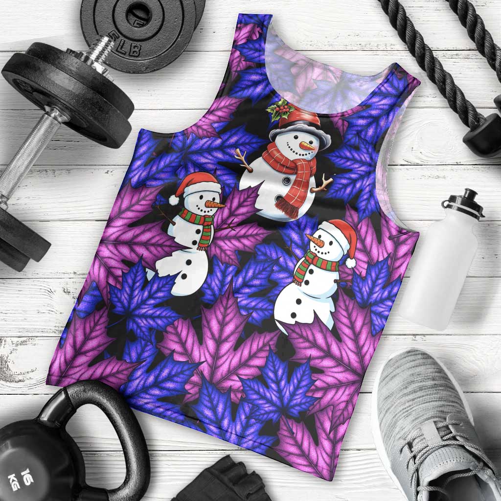 Christmas Snowman Leaves Men Tank Top Xmas Holiday Patterns - Wonder Print Shop