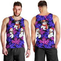 Christmas Snowman Leaves Men Tank Top Xmas Holiday Patterns - Wonder Print Shop