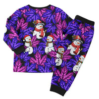 Christmas Snowman Leaves Christmas Pajama Set Xmas Holiday Patterns - Wonder Print Shop