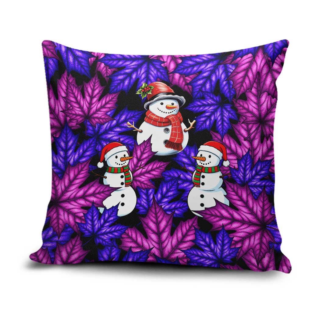 Christmas Snowman Leaves Pillow Cover Xmas Holiday Patterns - Wonder Print Shop