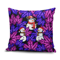 Christmas Snowman Leaves Pillow Cover Xmas Holiday Patterns - Wonder Print Shop