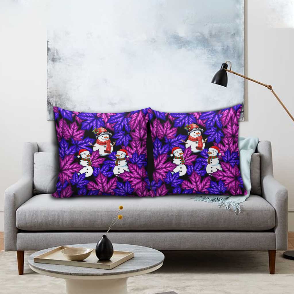 Christmas Snowman Leaves Pillow Cover Xmas Holiday Patterns - Wonder Print Shop