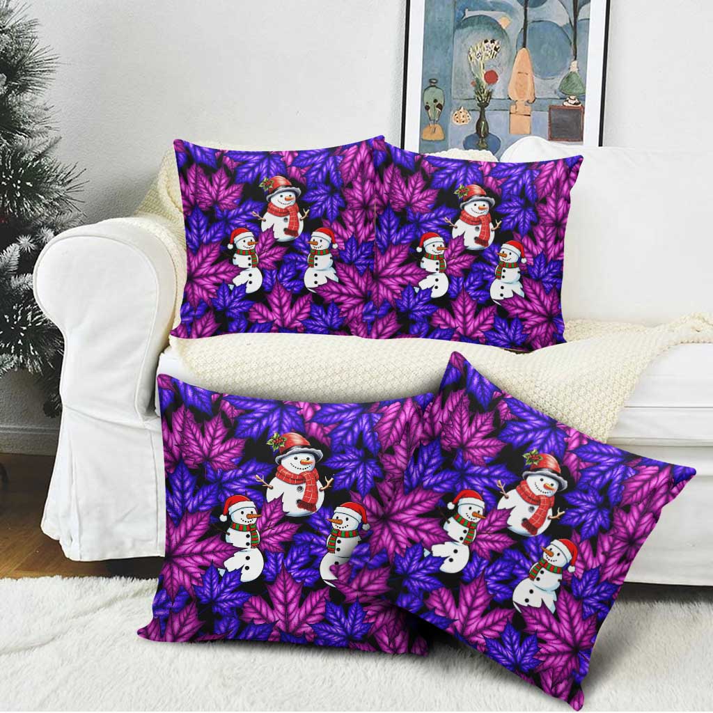 Christmas Snowman Leaves Pillow Cover Xmas Holiday Patterns - Wonder Print Shop