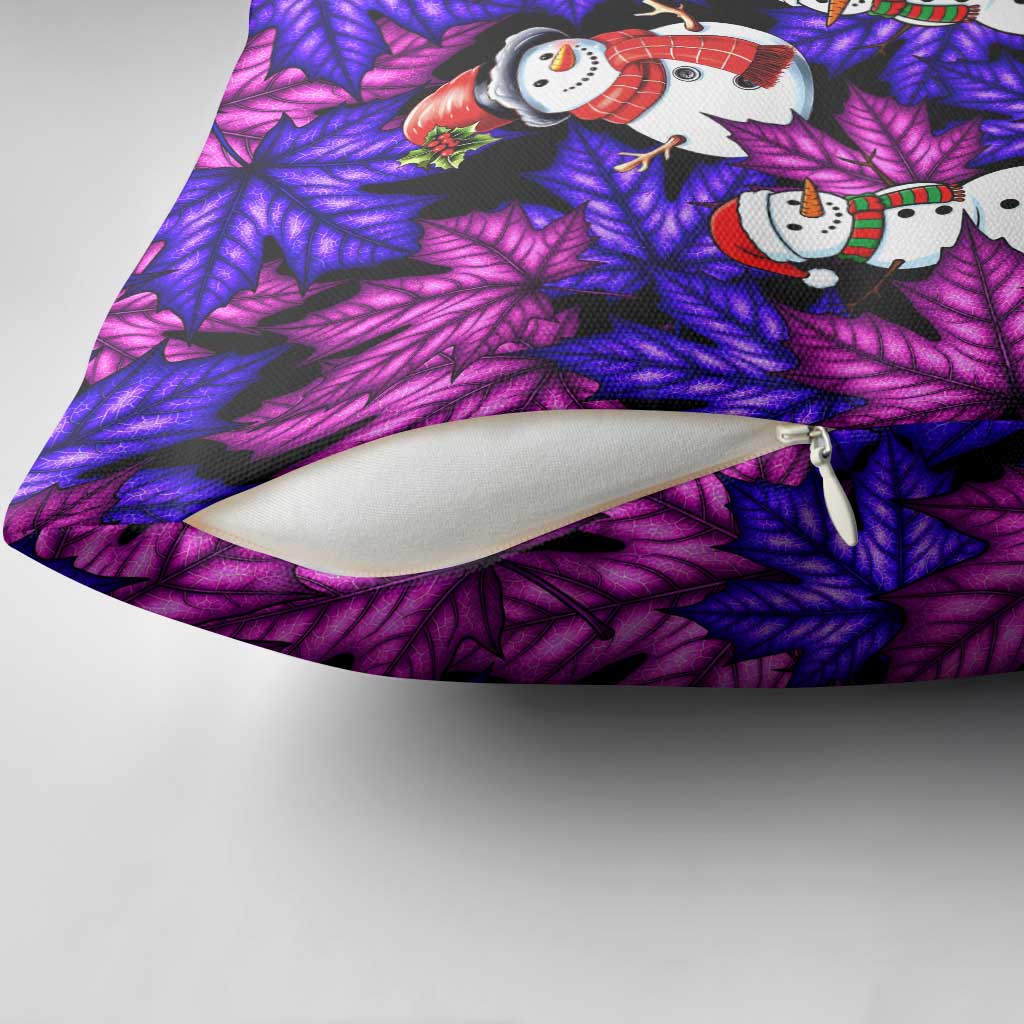 Christmas Snowman Leaves Pillow Cover Xmas Holiday Patterns - Wonder Print Shop