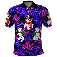 Christmas Snowman Leaves Polo Shirt Xmas Holiday Patterns - Wonder Print Shop