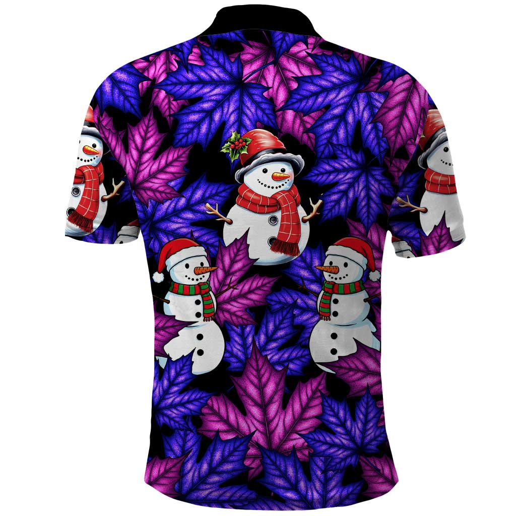 Christmas Snowman Leaves Polo Shirt Xmas Holiday Patterns - Wonder Print Shop