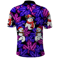 Christmas Snowman Leaves Polo Shirt Xmas Holiday Patterns - Wonder Print Shop