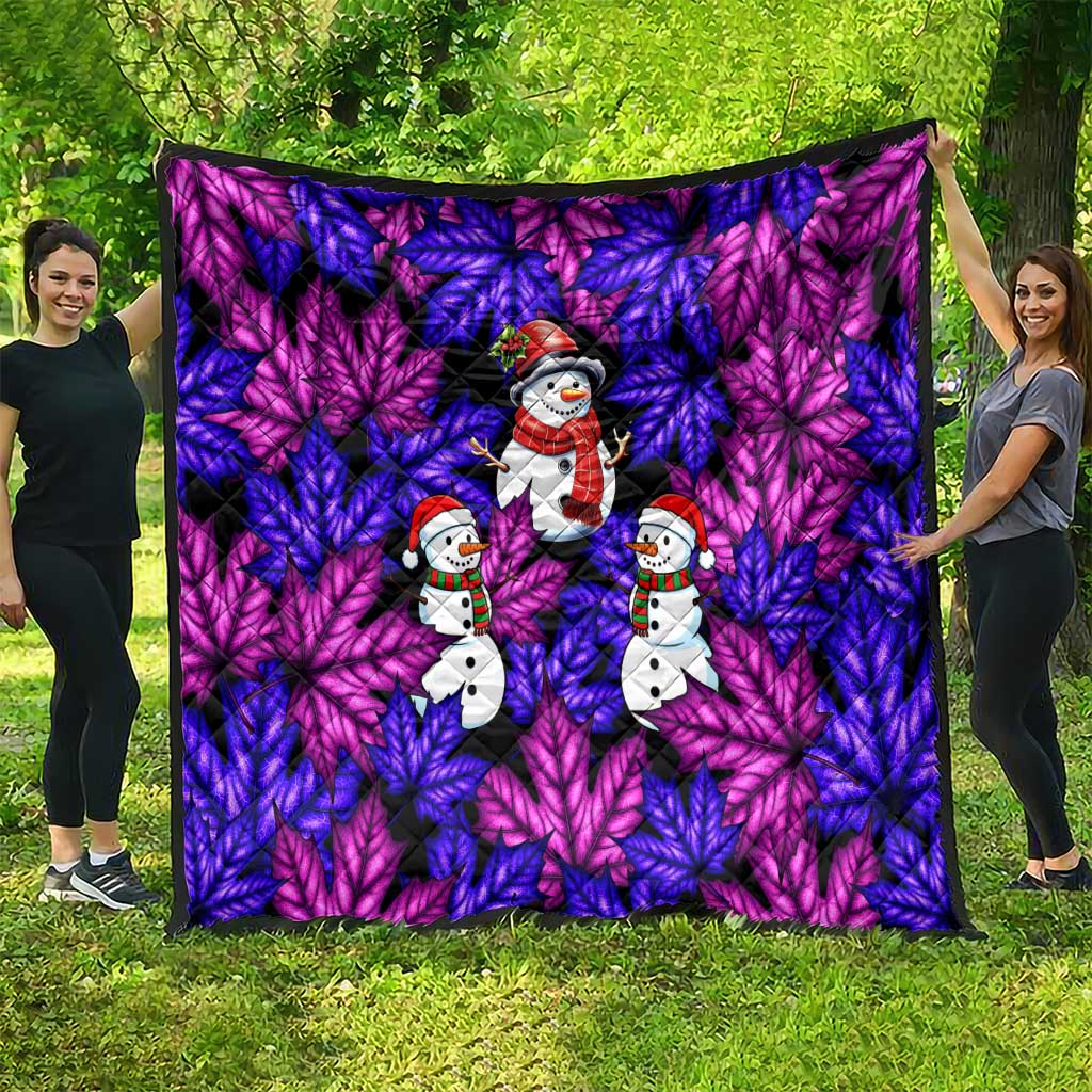 Christmas Snowman Leaves Quilt Xmas Holiday Patterns - Wonder Print Shop