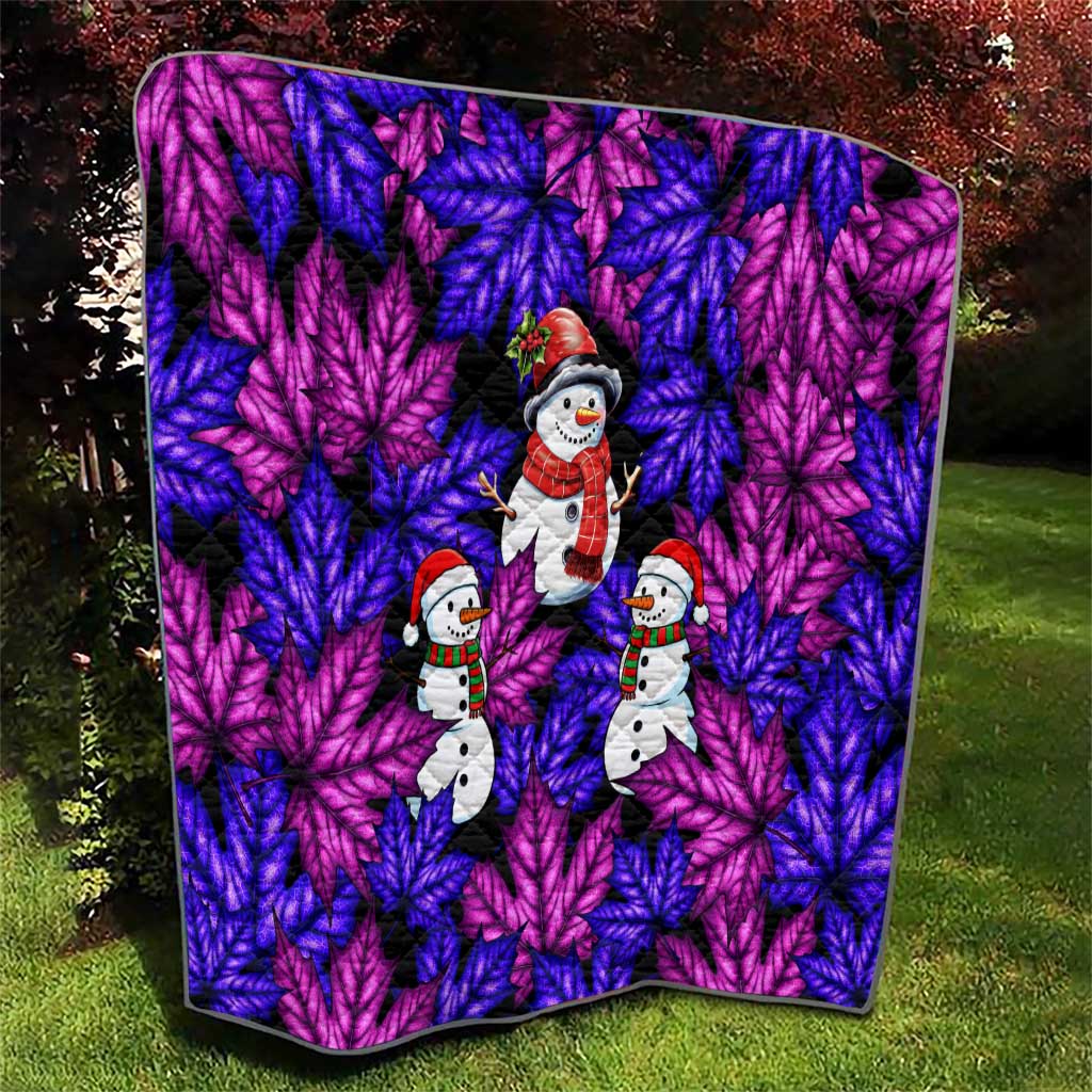 Christmas Snowman Leaves Quilt Xmas Holiday Patterns - Wonder Print Shop