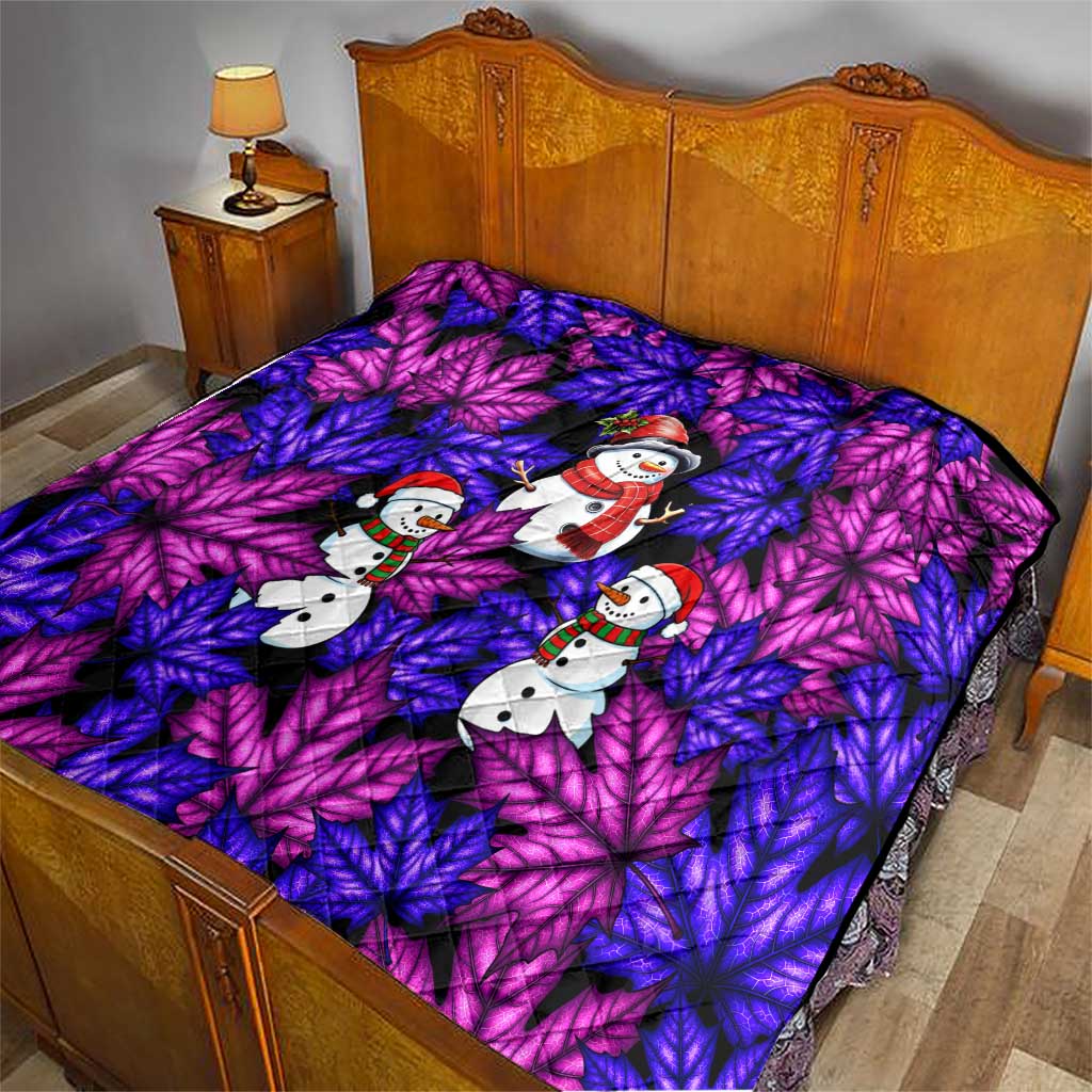 Christmas Snowman Leaves Quilt Xmas Holiday Patterns - Wonder Print Shop