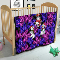 Christmas Snowman Leaves Quilt Xmas Holiday Patterns - Wonder Print Shop