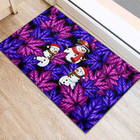 Christmas Snowman Leaves Rubber Doormat Xmas Holiday Patterns - Wonder Print Shop