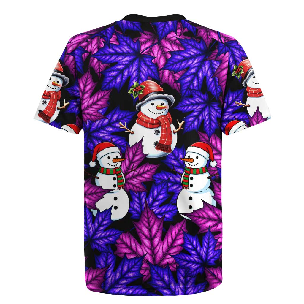 Christmas Snowman Leaves Rugby Jersey Xmas Holiday Patterns - Wonder Print Shop