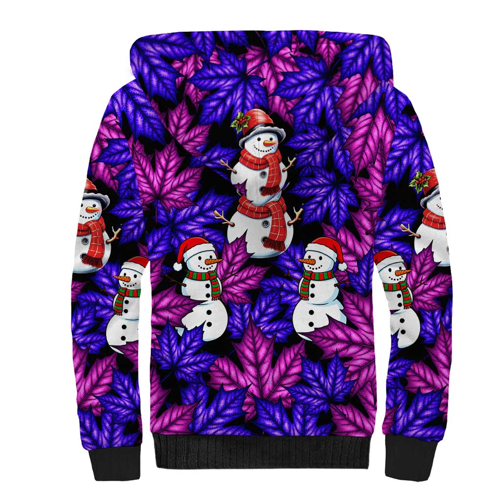 Christmas Snowman Leaves Sherpa Hoodie Xmas Holiday Patterns - Wonder Print Shop